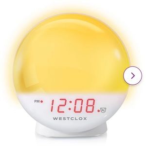 NEW Westclox 5 inch White Electric Digital Alarm Clock, Sunrise Simulator ☀️⏰